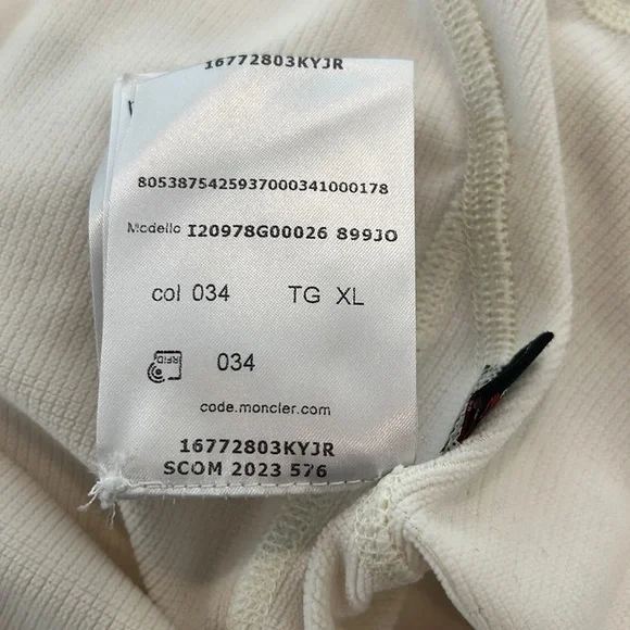 Moncler Grenoble Cream Half-zip Polartec  Sweatshirt in men’s XL - Picture 9 of 10